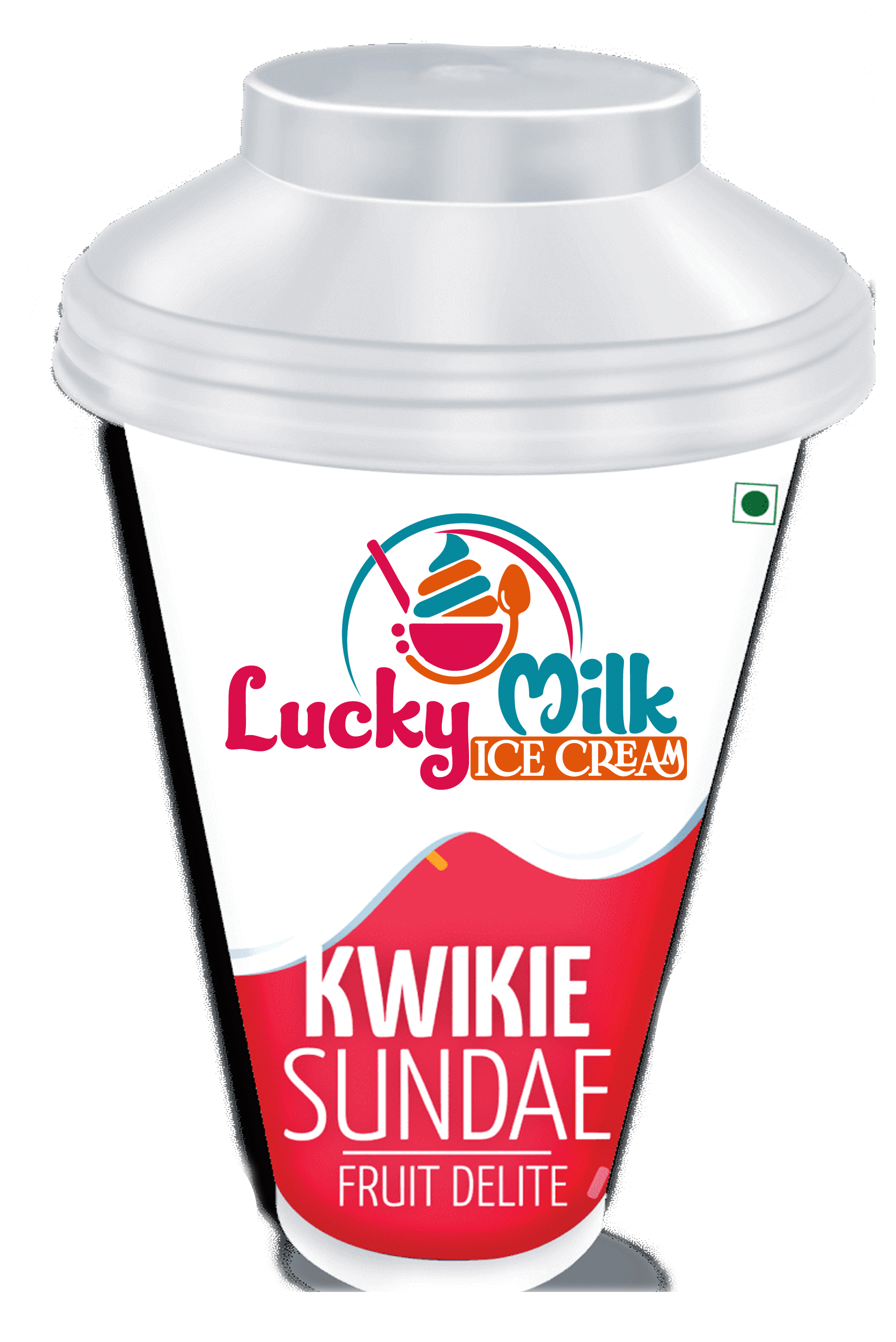 Lucky Milk Kwikie Sundae fruit delite