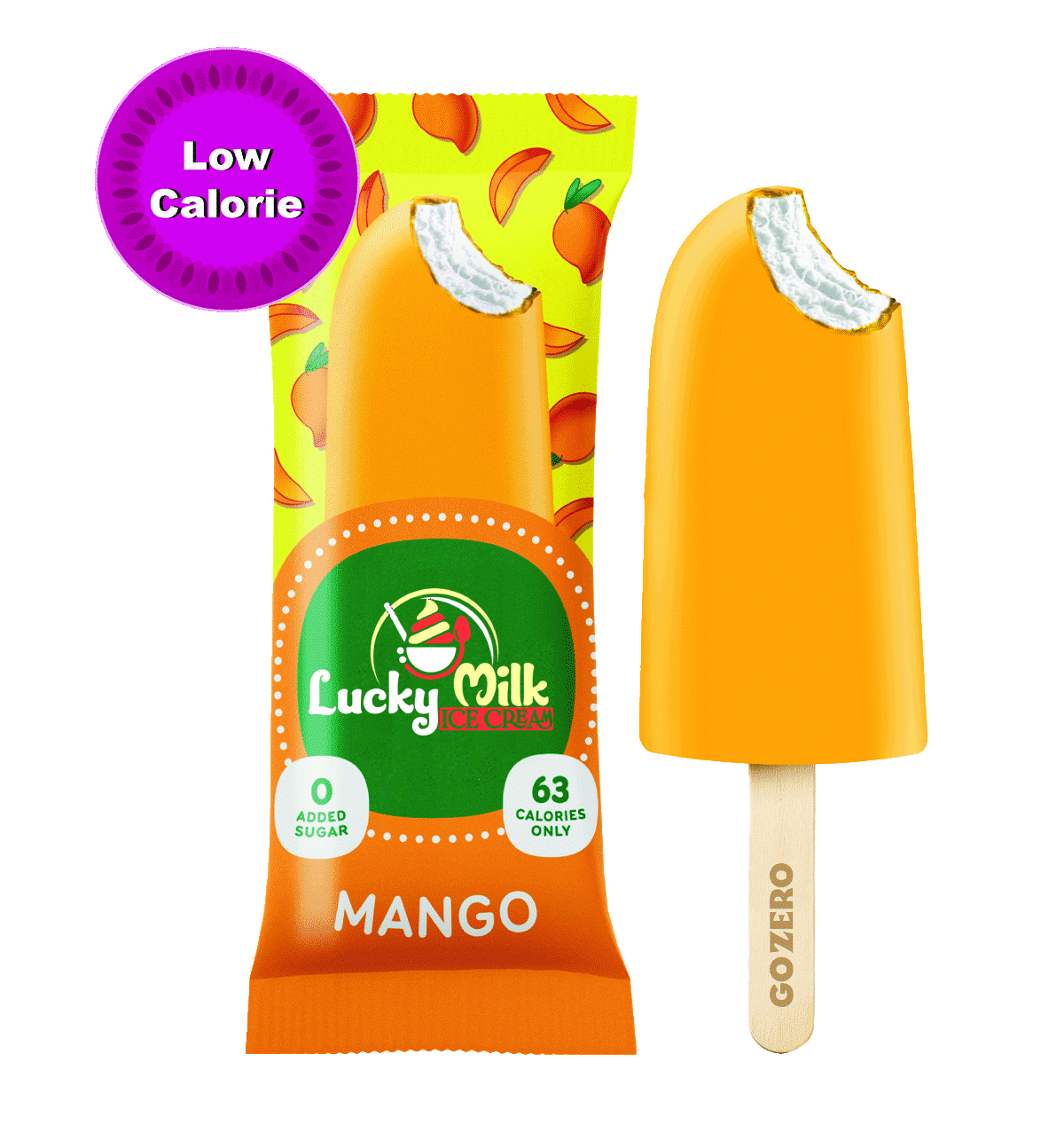 Lucky Milk mango ice cream stick